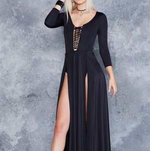 Blackmilk Vamp Split Maxi Dress